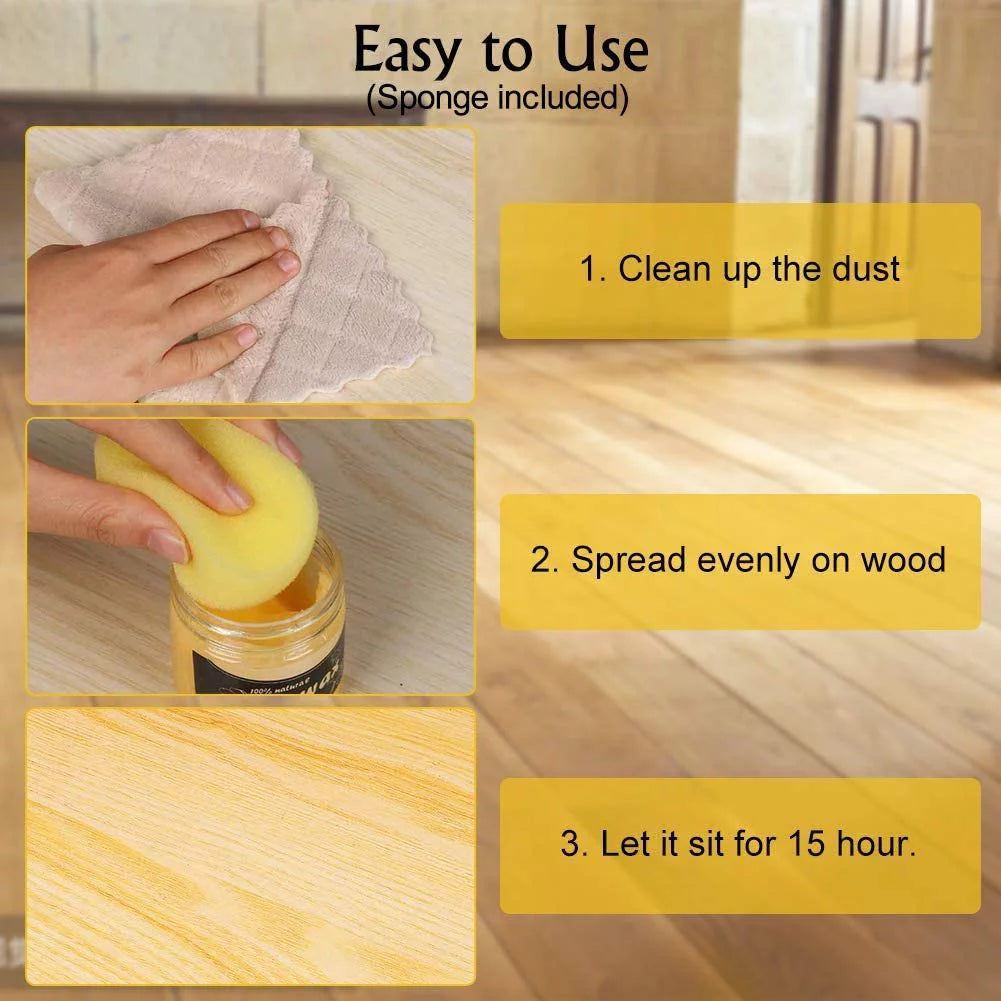 2Pcs Natural Beeswax Wood Furniture Cleaner and Polish T9848