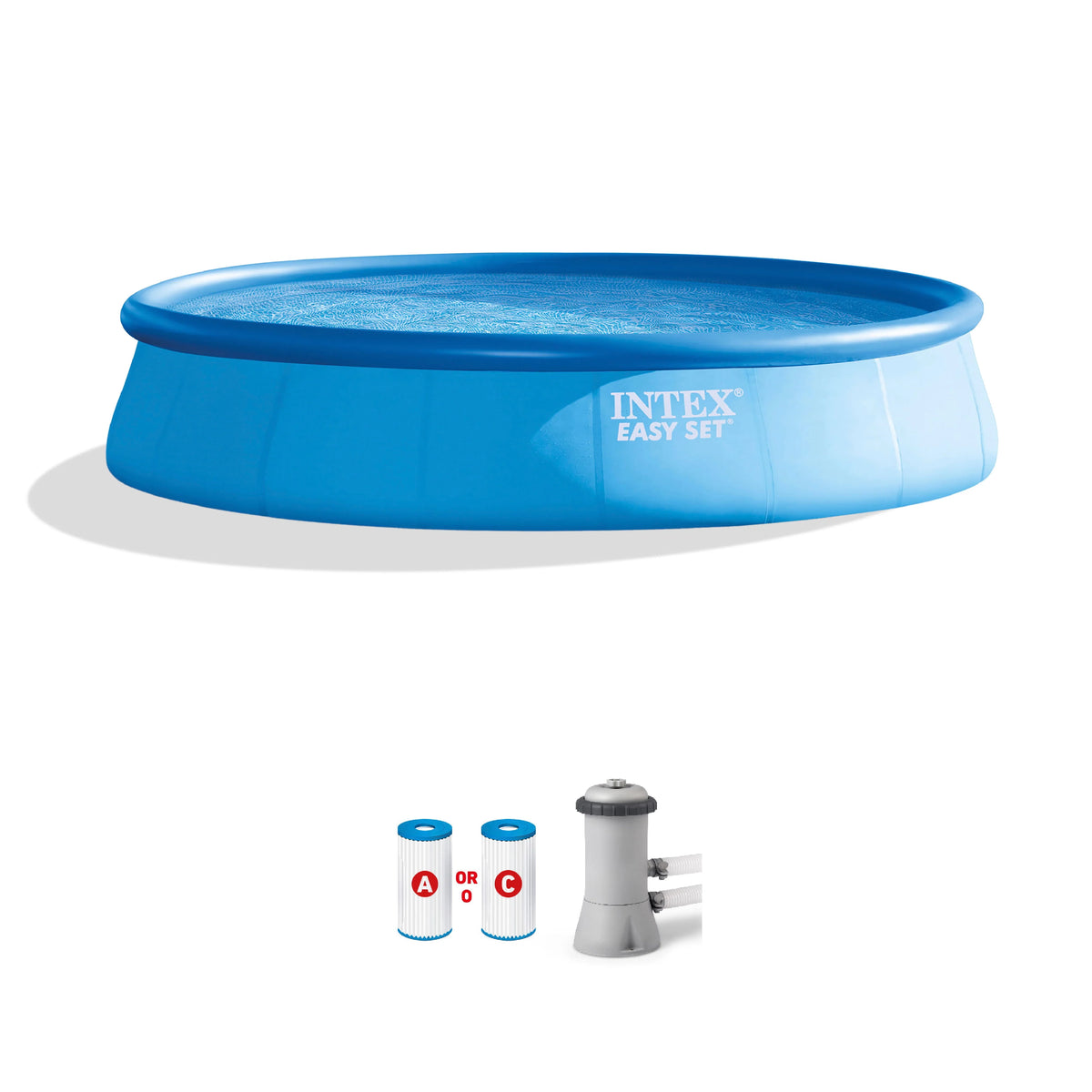 12ft x 30in Inflatable Swimming Pool with Filter Pump C53754