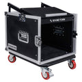 8-Space Pa/dj Rack/Road Case with Slant Mixer Top and Casters B127119