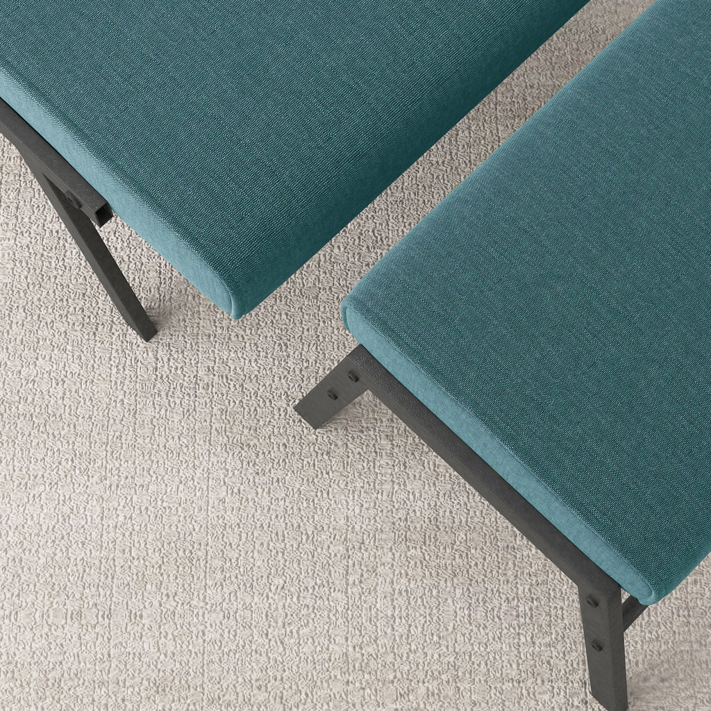 Green Linen Fabric Accent Chair with Ottoman Set R610