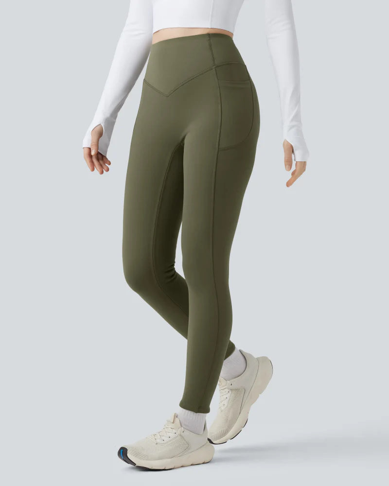 Thermal Tummy Control Yoga Leggings with Pockets F872011