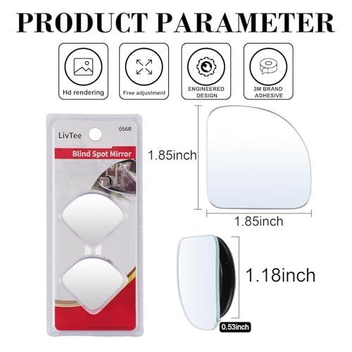 2" Round Frameless Convex Blind Spot Mirror, Pack of 2 Y935