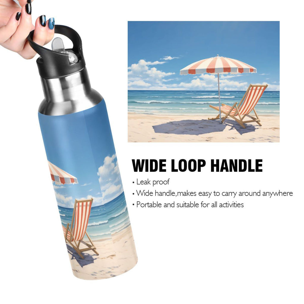 20 oz Insulated Stainless Steel Water Bottle with Straw Lid S505209