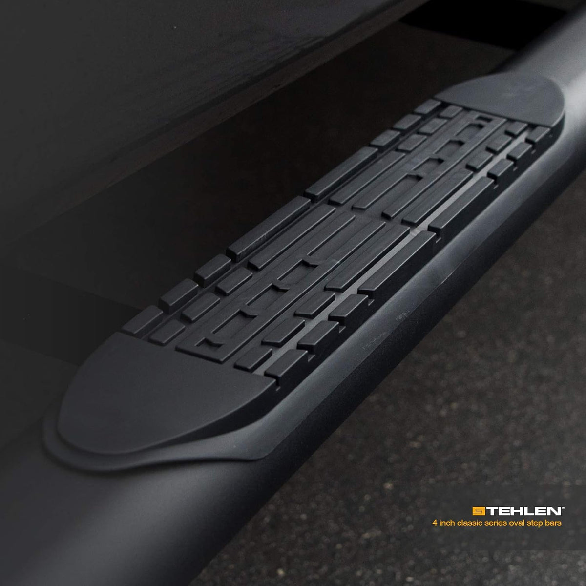 4 Oval Side Step Nerf Bars Matte Black Crew Cab K225