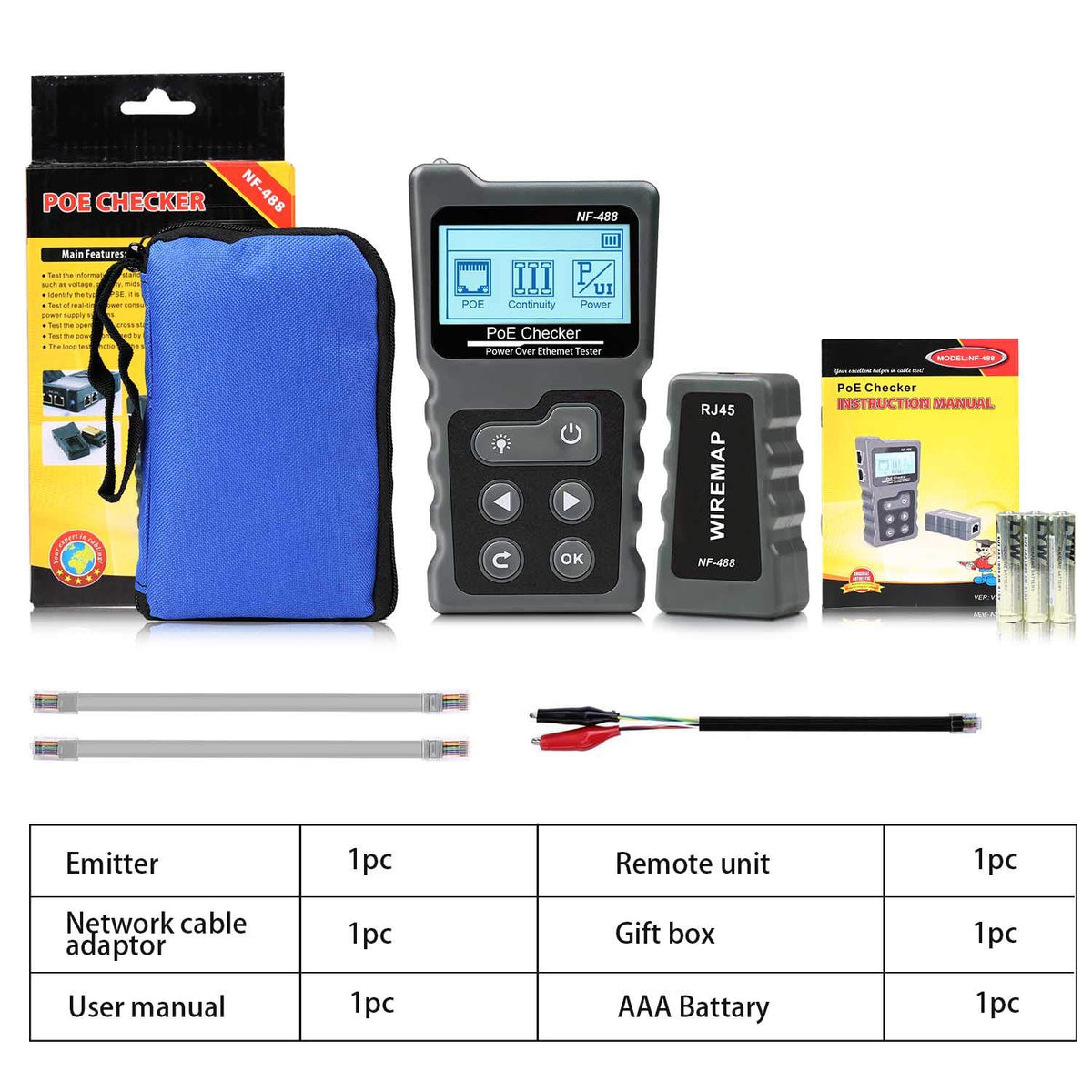 RJ45 POE Ethernet Tester Y3217