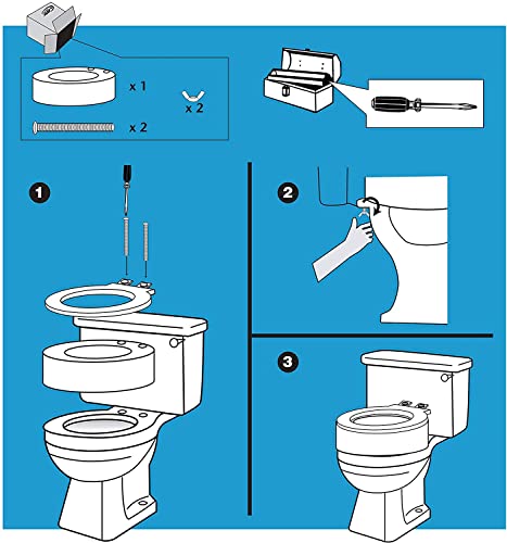 Toilet Seat Riser, Elongated Raised Toilet Seat, 3.5 inches, 300 Pound Weight Capacity W652547