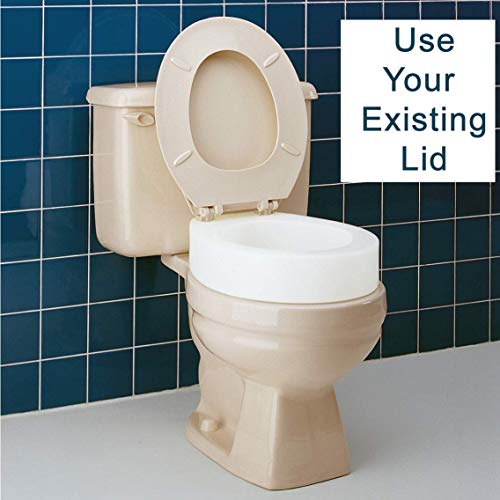 Toilet Seat Riser, Elongated Raised Toilet Seat, 3.5 inches, 300 Pound Weight Capacity W652547