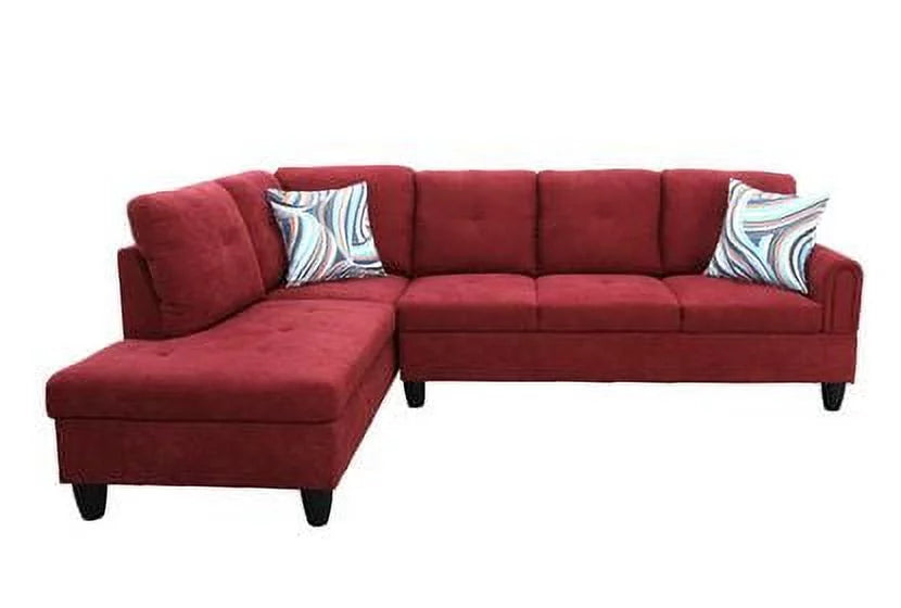 Wine Red L Shaped Sectional Sofa R572531