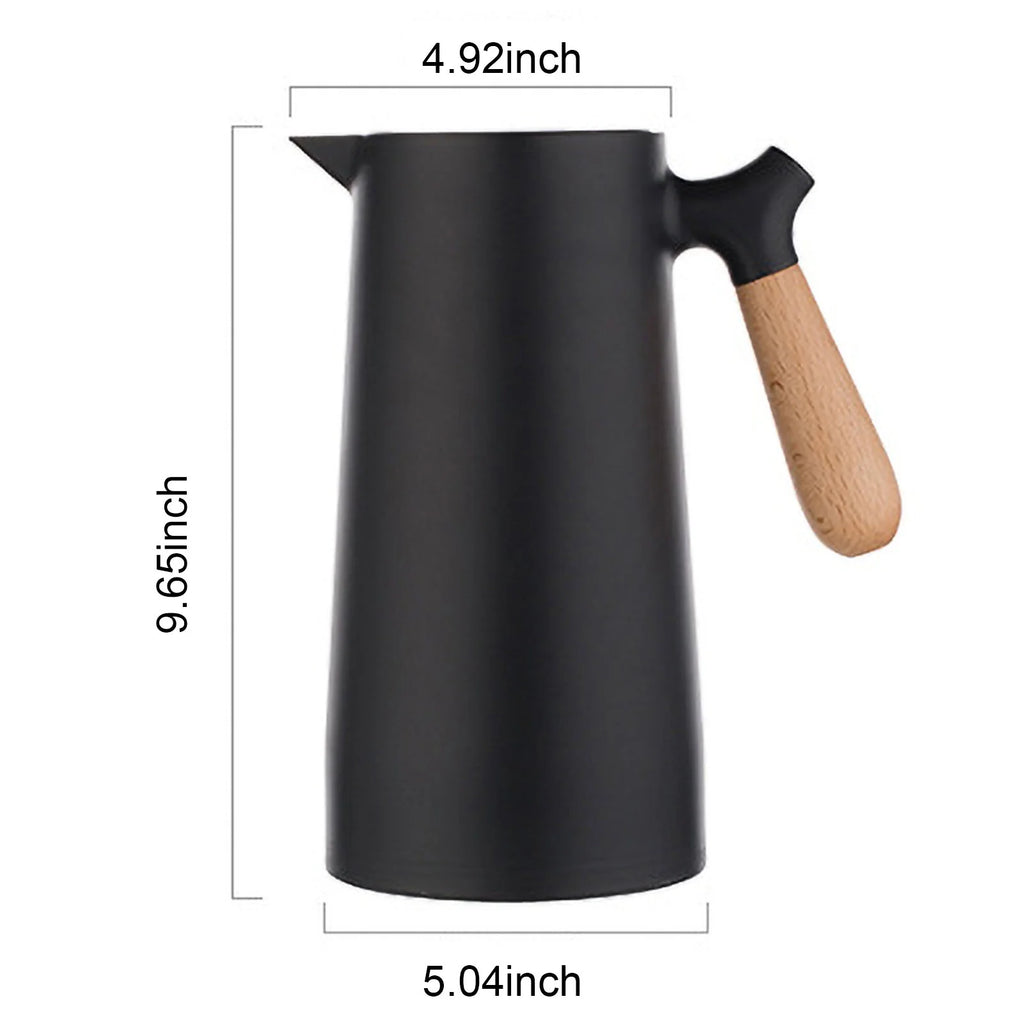 Large Thermal Coffee Carafe Double Walled Glass Liner Insulation Pot Q30147