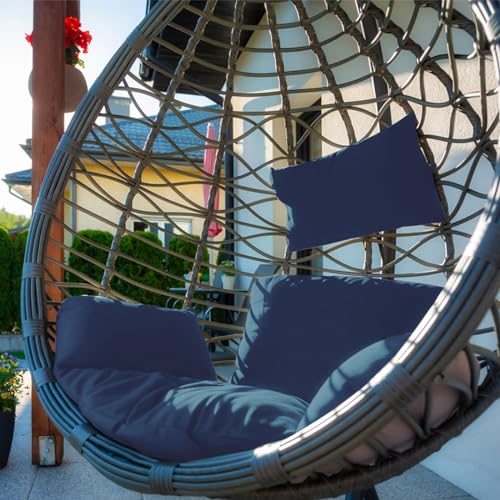 Grey Hanging Egg Chair Cushion with Pillow A8510