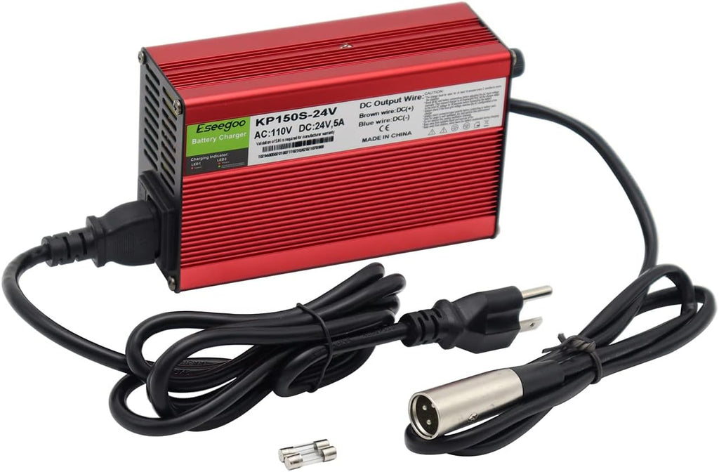 24V 5A Battery Charger with 3-Pin XLR Connector Pack of 2 B400765
