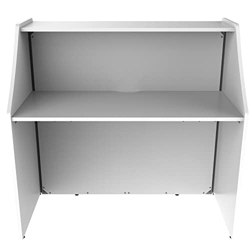 Curved Modern Office Desk, 124" x 49", Mocha X66502