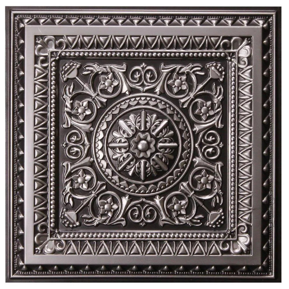 Antique Silver 2 ft. x 2 ft. Ceiling Tile Case of 12 A436873