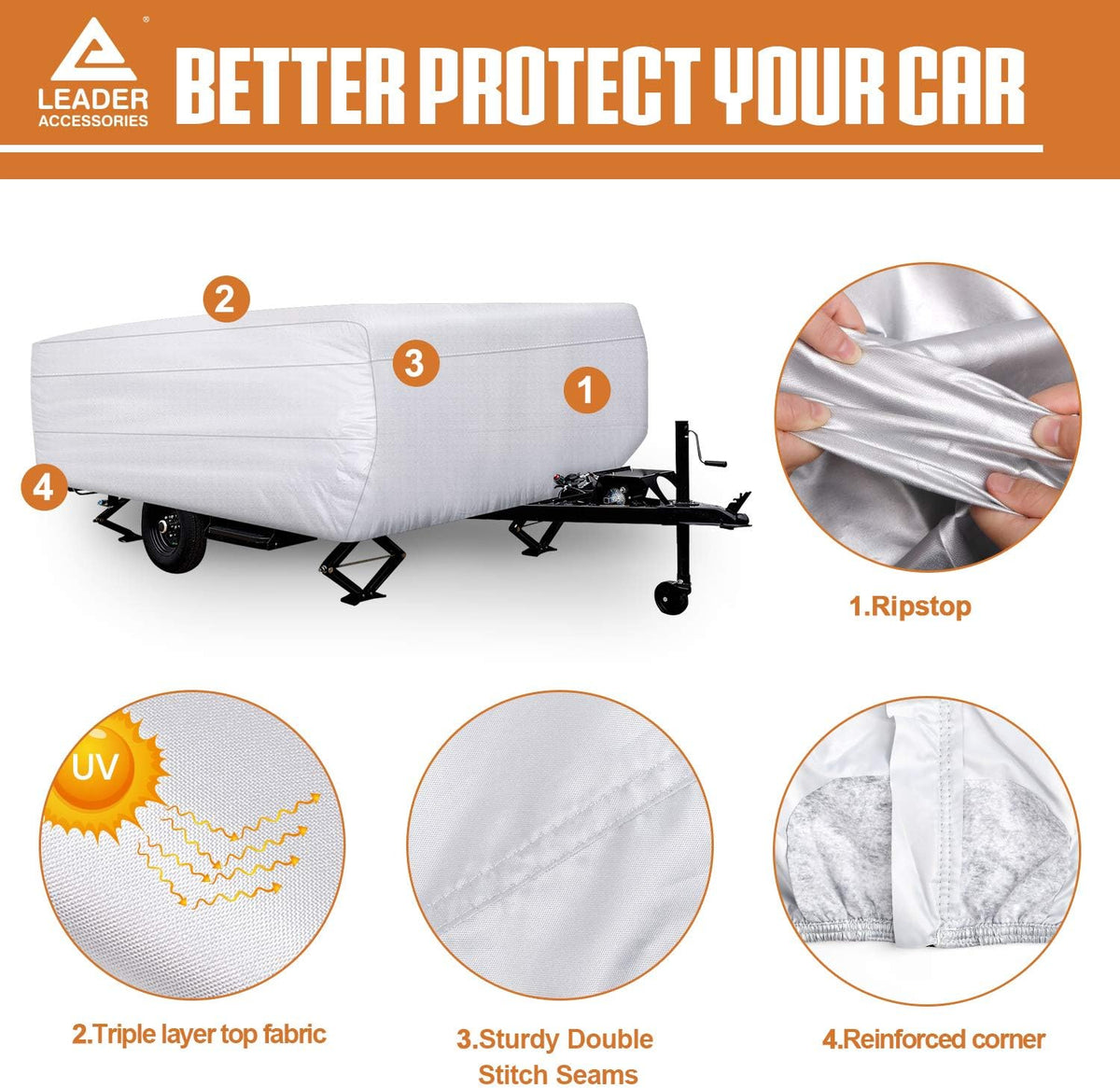 Folding Camper Cover 150D Diamond Fabric H9490