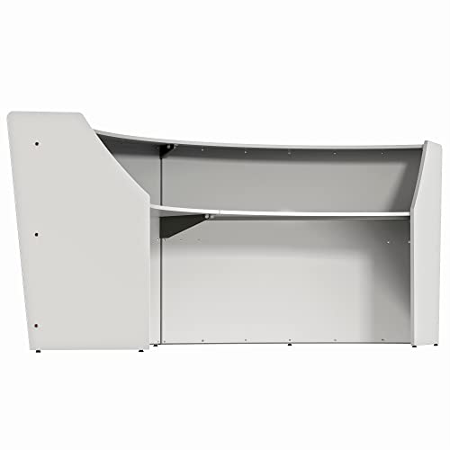 Curved Modern Office Desk, 124" x 49", Mocha X66502