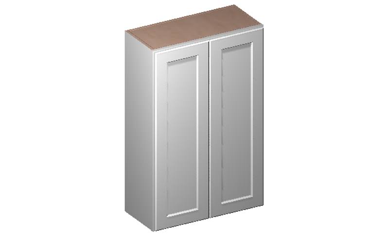 White 2 Doors 2 Shelves Wall Cabinet D1206