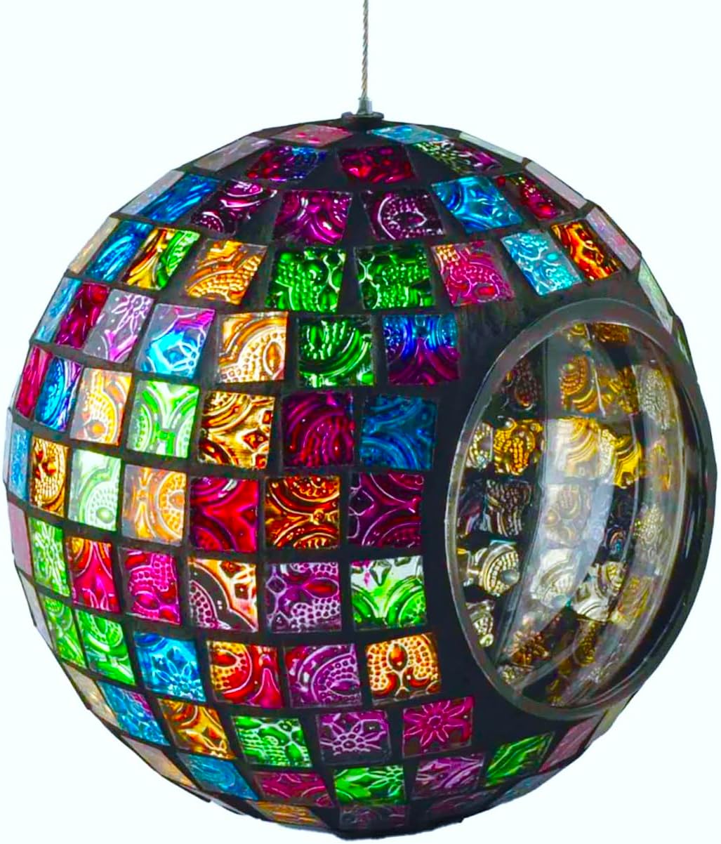 Mosaic Glass Hanging Bird Feeder O447762
