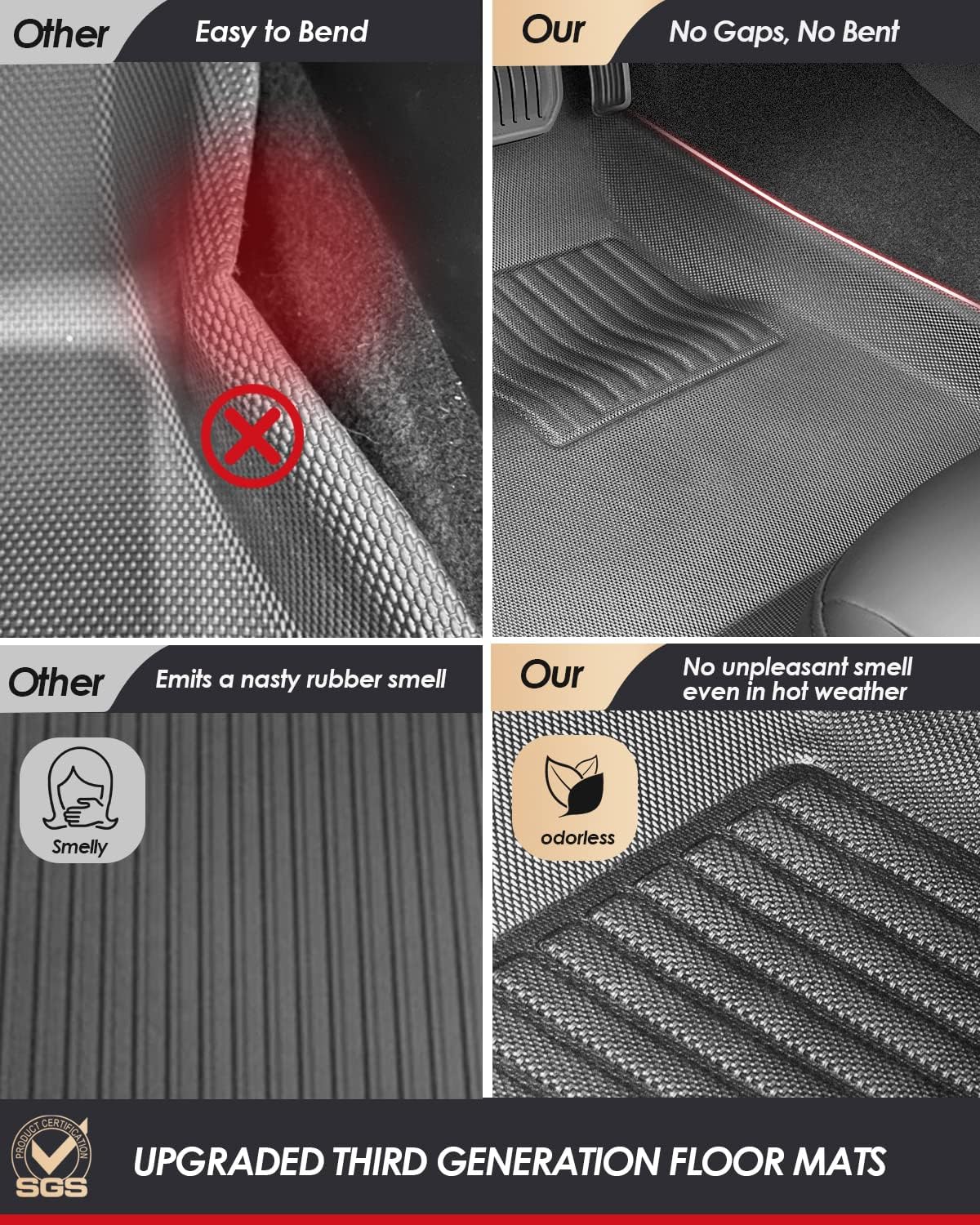 All Weather Floor Mats Cargo Liners Trunk Mats 5 pcs TPE B68787