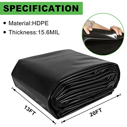 13 x 20 Feet Heavy Duty HDPE Pond Liner D286