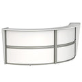 Curved Modern Office Desk, 124" x 49", Mocha X66502