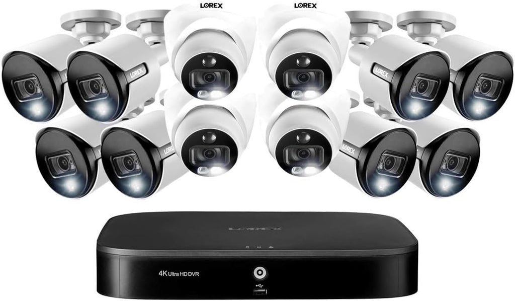16-Channel 4K UHD DVR Surveillance System with 3TB and 12 4K UHD Cameras W2758