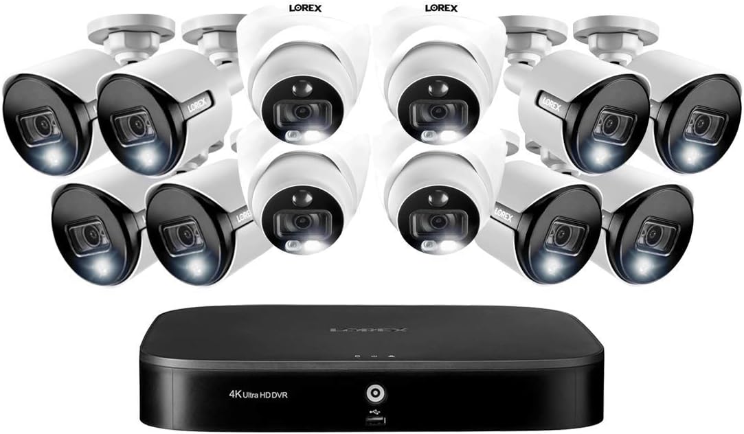 16-Channel 4K UHD DVR Surveillance System with 3TB and 12 4K UHD Cameras W2758