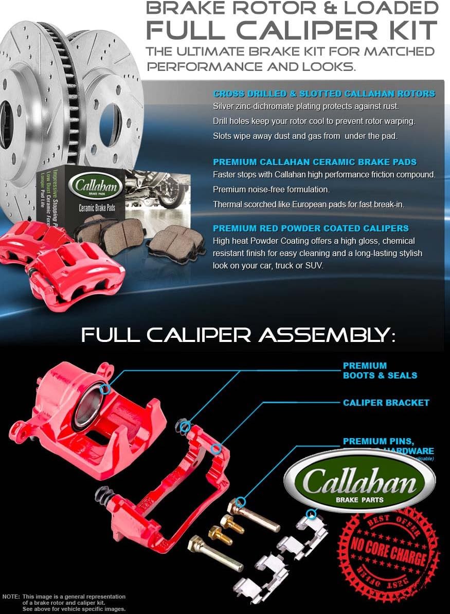 Front Brake Calipers Rotors Pads and Clips B514519