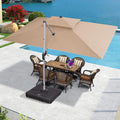 9' X 11' Navy Blue Rectangle Cantilever Patio Umbrella V557