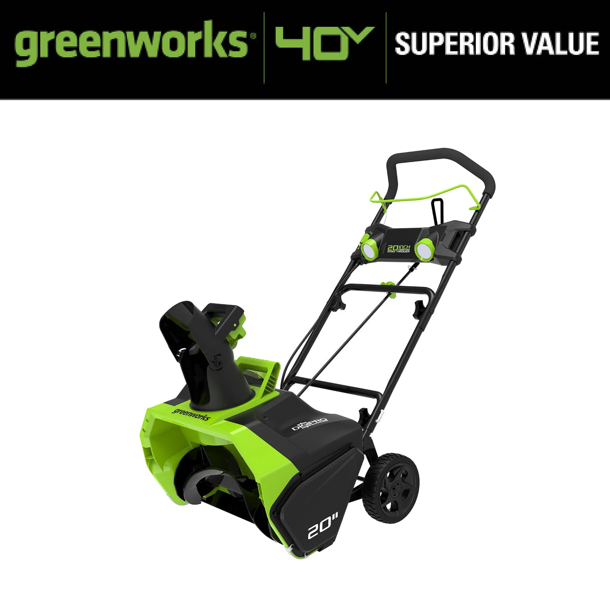 40V 20-inch Cordless Brushless Snow Blower with 4.0 Ah Battery and Charger E848