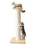 50" Tall Cat Scratching Post, 7.3" Thick Post, Solid Wood Base & Natural Sisal Rope U180109