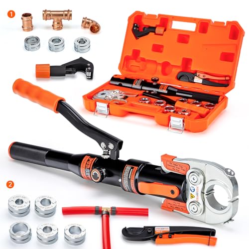 Copper Pipe Crimping Tool with 1/2 inch, 3/4 inch and 1 inch Jaws Z829