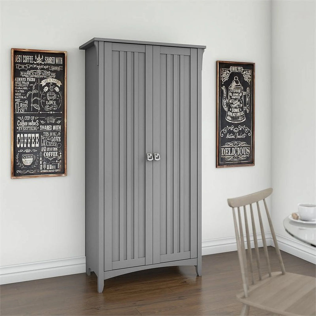 Gray Wood Kitchen Pantry Cabinet with Doors G615560
