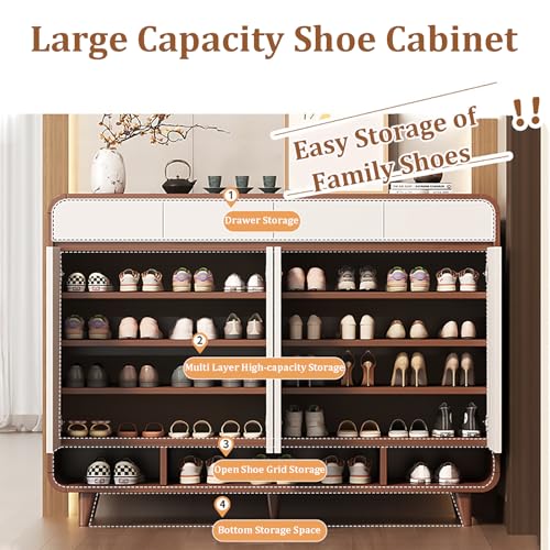 5 Tier Wooden Shoe Cabinet with Adjustable Shelves T4859