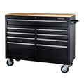 Black 9-Drawer Mobile Storage Cabinet with Solid Wood Top A7701