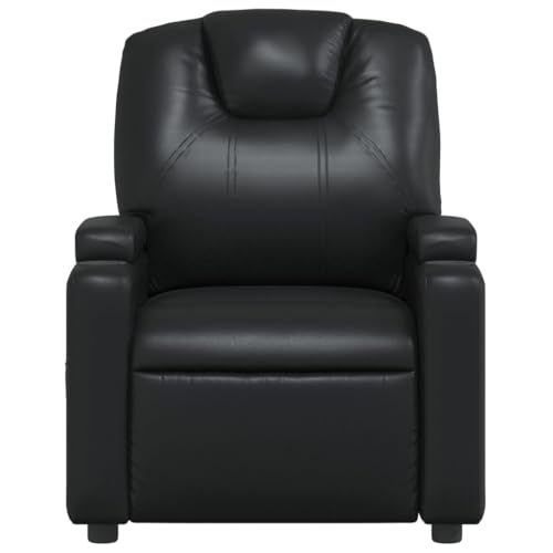 Black Faux Leather Massage Recliner Chair with 6Point Vibration R4873