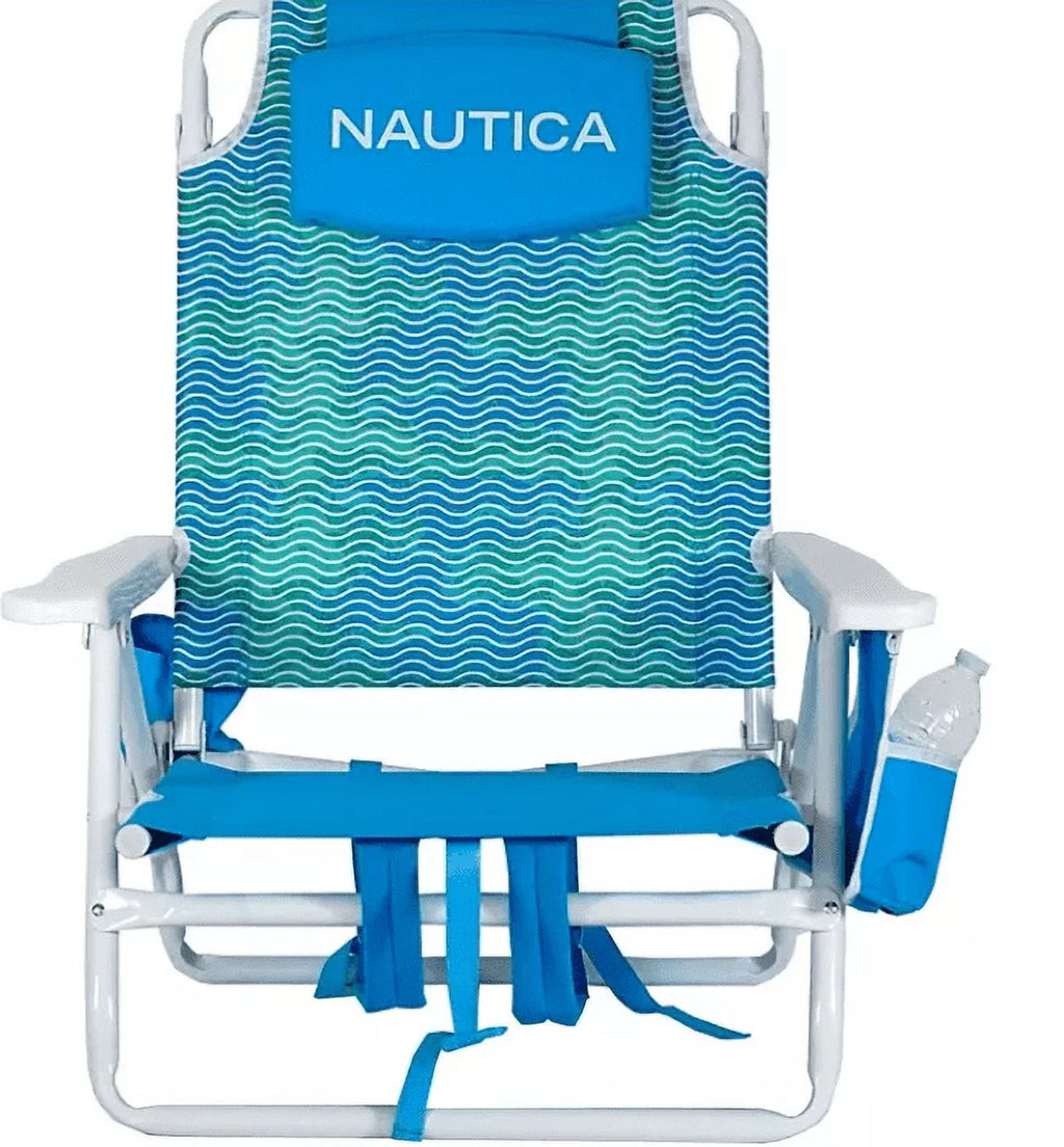 5-Position Lay Flat Portable Beach Backpack Chair K430723