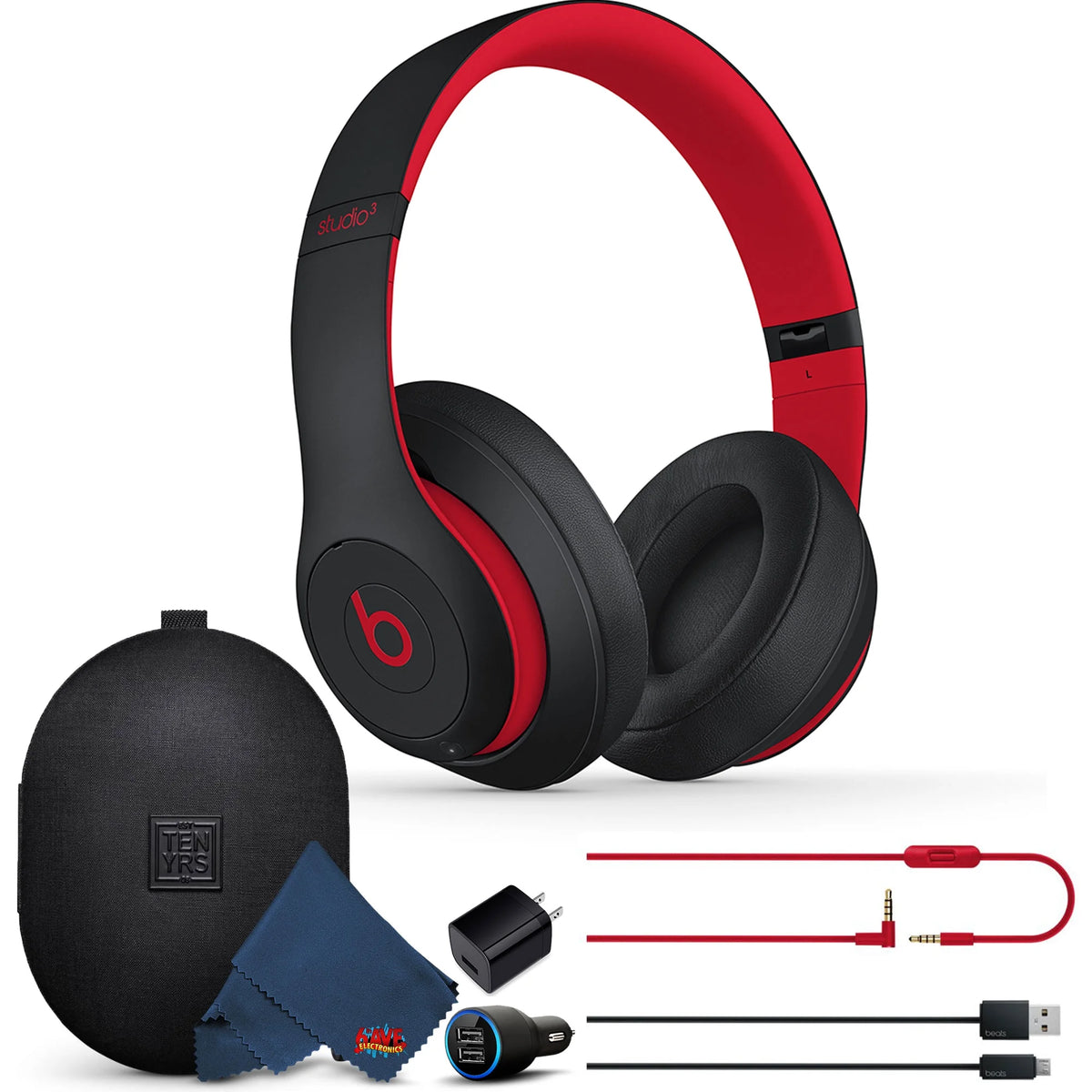 Over-Ear Noise Cancelling Bluetooth Headphones (Black/Red) Y53140