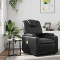 Black Faux Leather Massage Recliner Chair with 6Point Vibration R4873