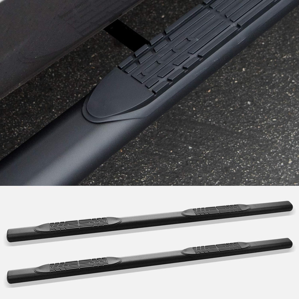 4 Oval Side Step Nerf Bars Matte Black Crew Cab K225