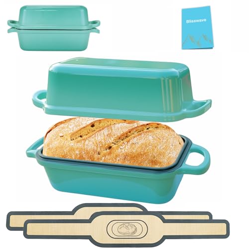 Cast Iron Bread Pan with Lid 9"X5", Set of 2 (Black) L44086