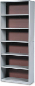 6-Shelf Gray Bookcase D2921