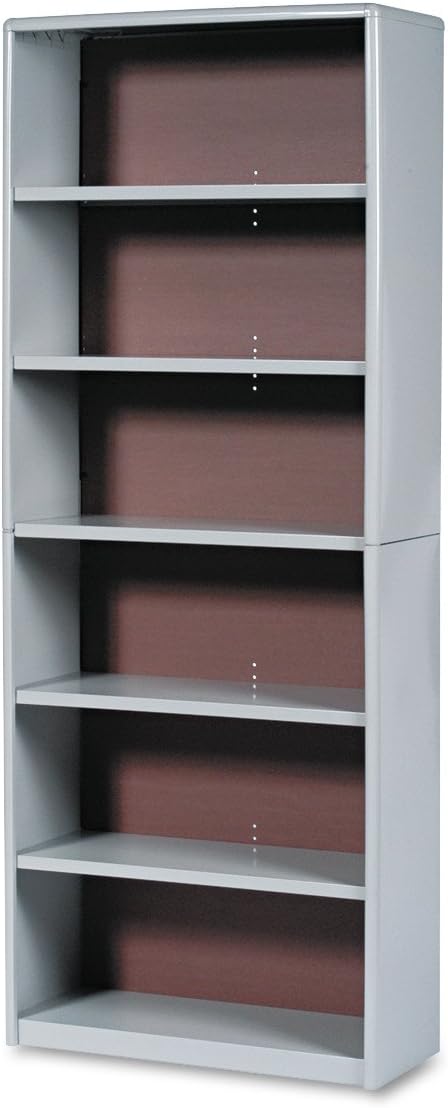 6-Shelf Gray Bookcase D2921