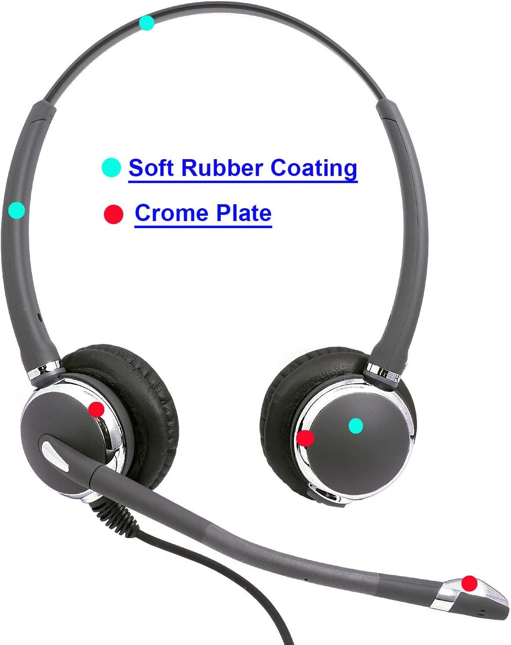 Noise Cancelling Binaural Headset with Quick Disconnect Cord Y377