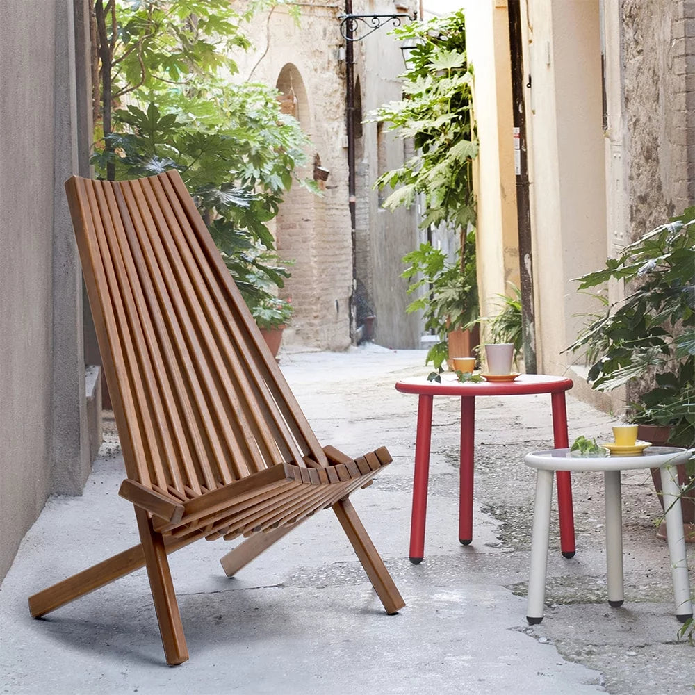 Folding Low Profile Acacia Wood Outdoor Chair B2210