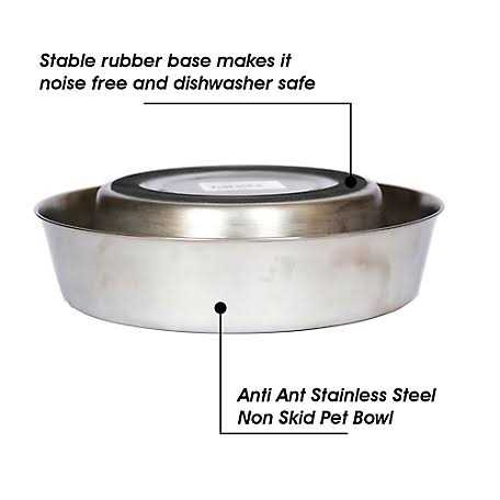 2 Pack Stainless Steel Non Skid Pet Bowl Q209480