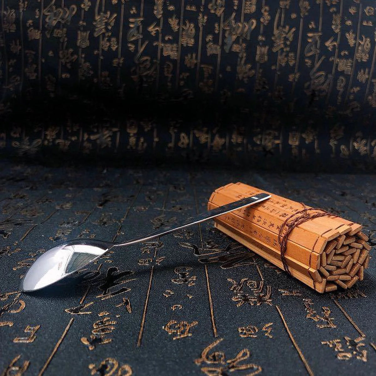 999 Sterling Silver Long Handled Soup Spoon S7596
