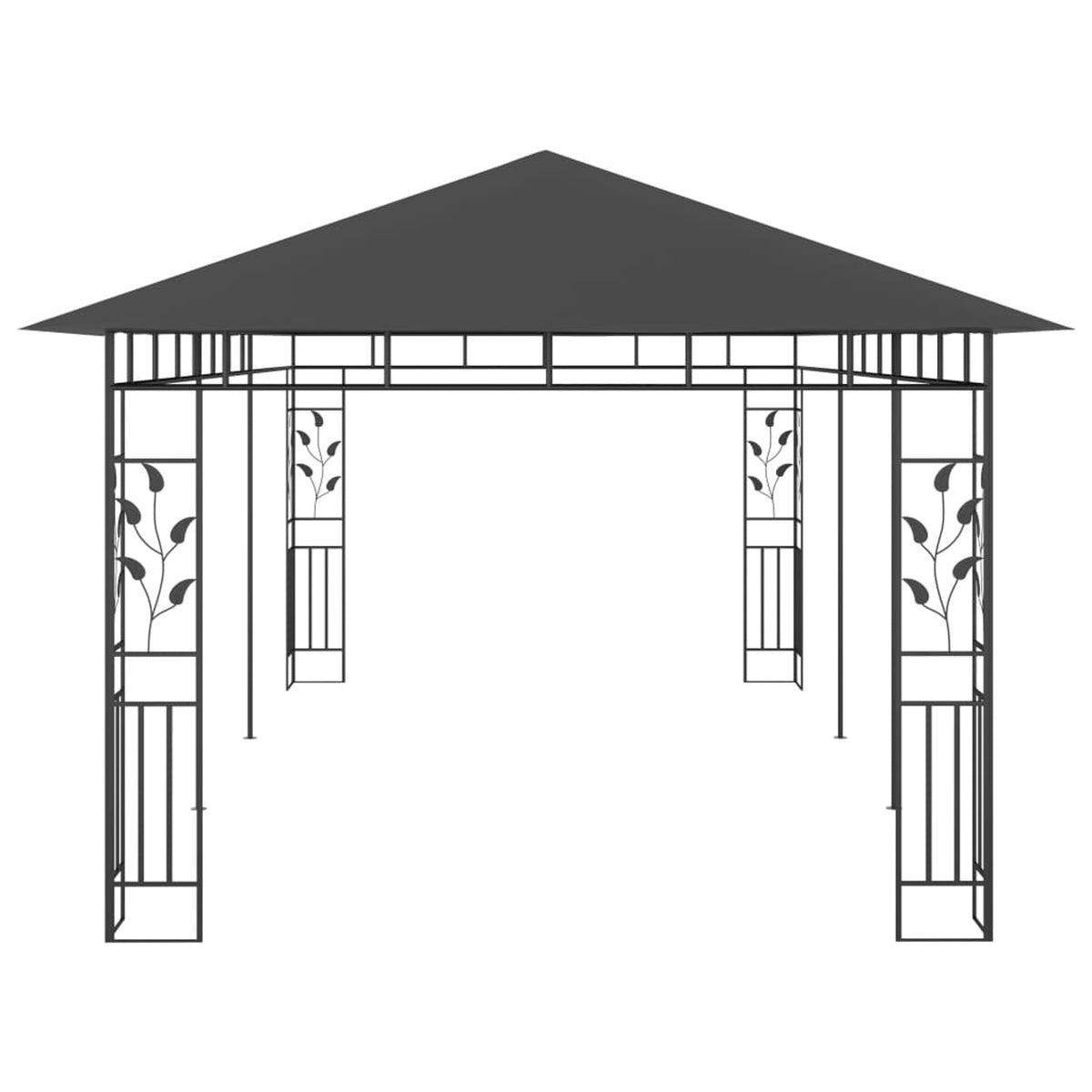 19.7'x9.8'x9' Anthracite Gazebo with Mosquito Net R418607