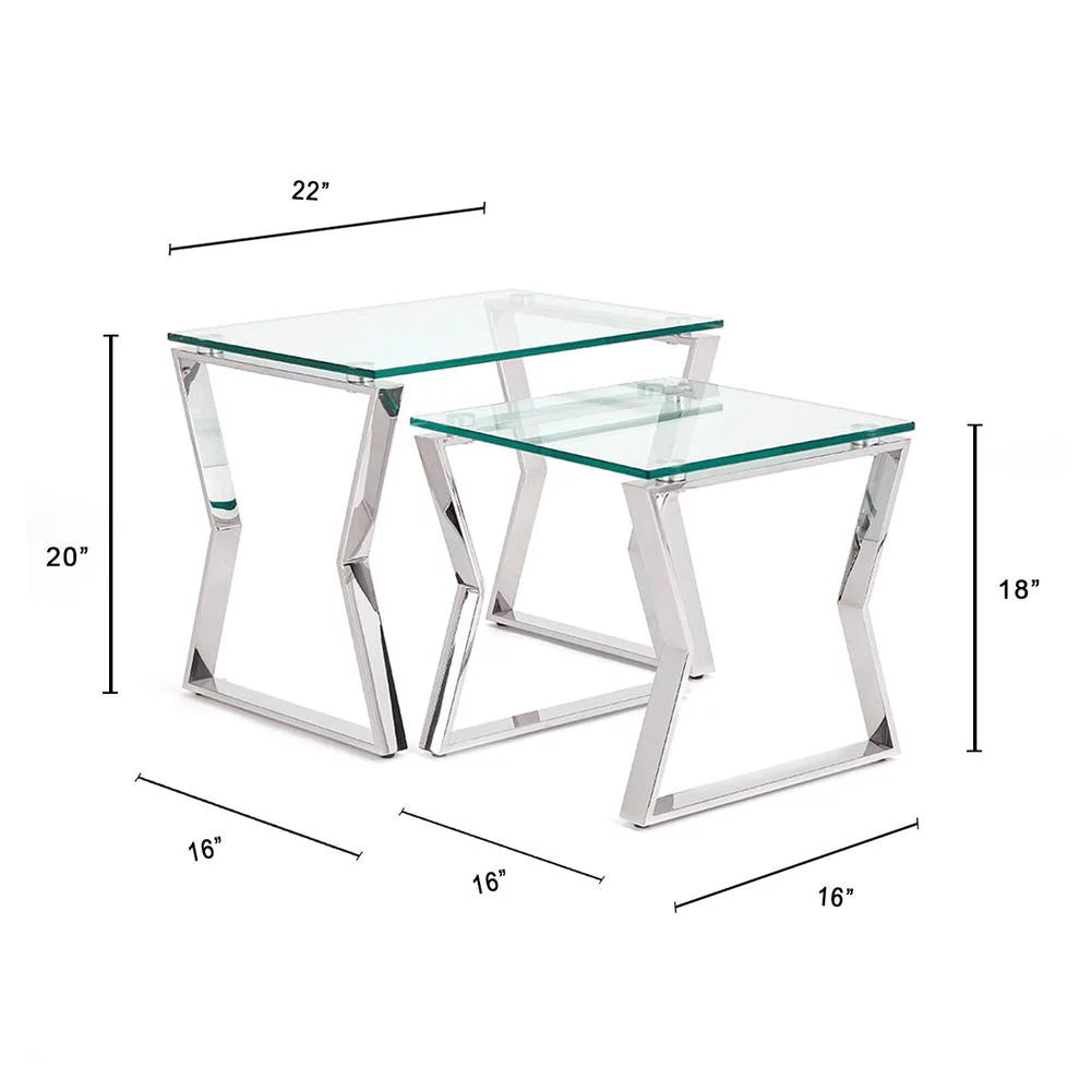 Silver Nesting End Table Set of 2 H145