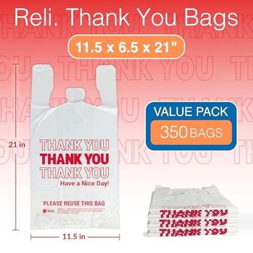Thank You Plastic Bags 350 Count White P7805