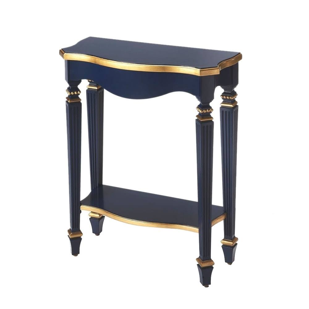 Navy and Gold Rectangular Console Table X9687